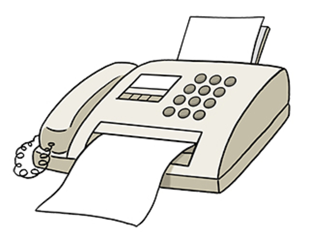 Grafik: Fax Gerät (leichte Sprache)