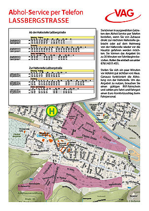 Stadtplan für den Abhol-Service per Telefon Laßbergstraße